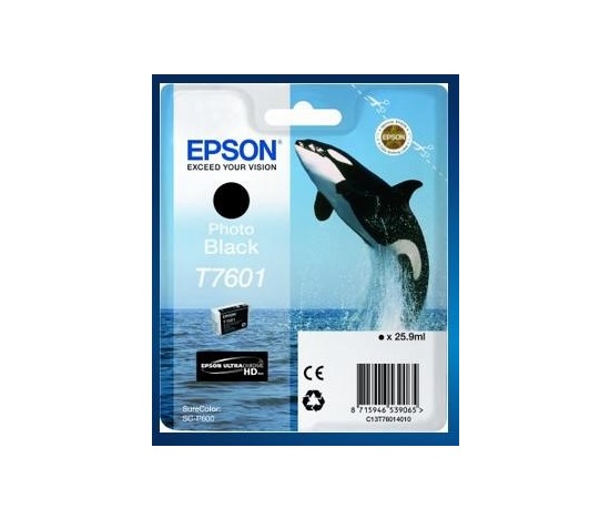 EPSON ink čer ULTRACHROME HD "Kosatka" - Photo Black - T7601 (25,9 ml)