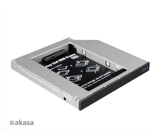 AKASA HDD box  N.Stor S12, 2.5" SATA HDD/SSD do pozice pro optickou mechaniku SATA (výška HDD do 13mm)