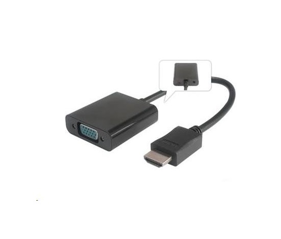 PREMIUMCORD Převodník HDMI na VGA se zvukem (3,5mm jack)