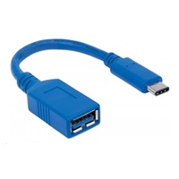 MANHATTAN Kabel USB 2.0 A - USB 3.1 C (F/M), modrý