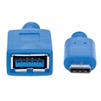 MANHATTAN Kabel USB 2.0 A - USB 3.1 C (F/M), modrý