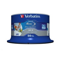 VERBATIM BD-R SL Datalife HTL (50-pack)Blu-Ray/Spindle/6x/25GB Wide Printable