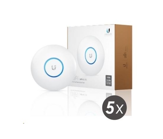 UBNT UniFi AP AC LR, 5-PACK (neobsahuje PoE!) [vnitřní AP, dual-band 2.4+5GHz (450+867Mbps), MIMO, 802.11a/b/g/n/ac]