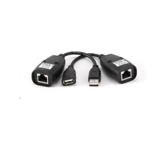 GEMBIRD Kabel USB 2.0 A-LAN aktivní prodlužovací 30m (černý)
