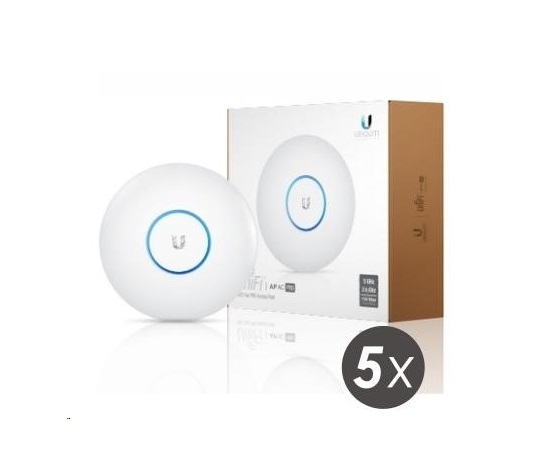 UBNT UniFi AP AC PRO 5-PACK (bez PoE!)  [vnitřní/venkovní AP, dual-band 2.4+5GHz (450+1300Mbps), MIMO, 802.11a/b/g/n/ac]