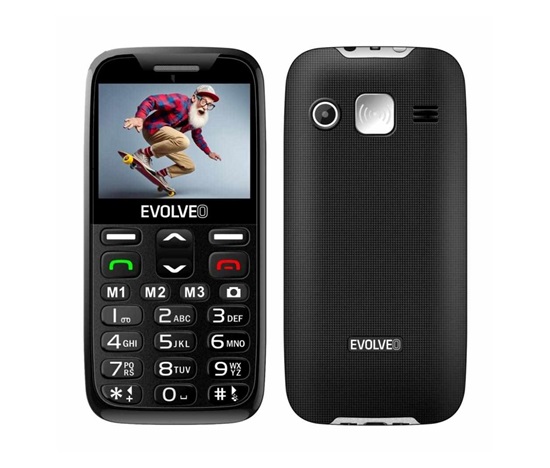 EVOLVEO EasyPhone XD, mobilní telefon pro seniory s nabíjecím stojánkem (černá barva)