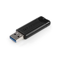 VERBATIM Flash Disk 64GB PinStripe USB 3.0, černá