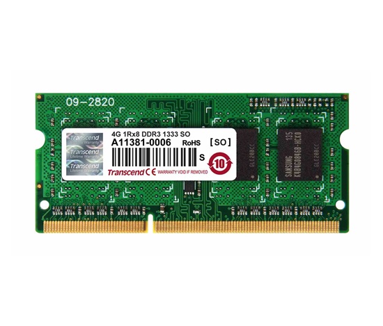 TRANSCEND SODIMM DDR3 4GB 1333MHz 1Rx8 CL9