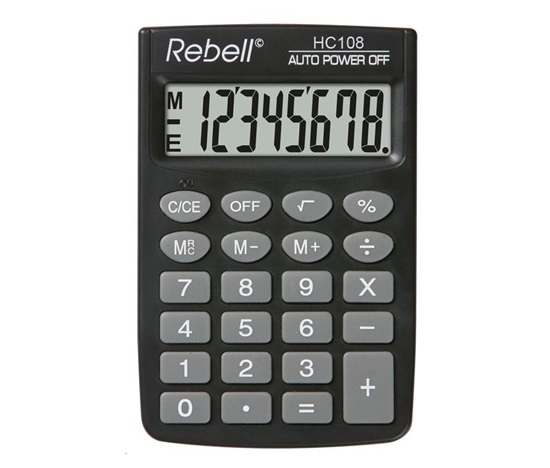 REBELL kalkulačka - HC108 - černá