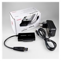 AXAGON ADSA-FP3, USB 5Gbps - SATA 6G, 3.5" HDD FASTport3 adaptér, vč. AC napáječe
