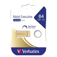 VERBATIM Flash Disk 64GB Metal Executive, USB 3.0, zlatá