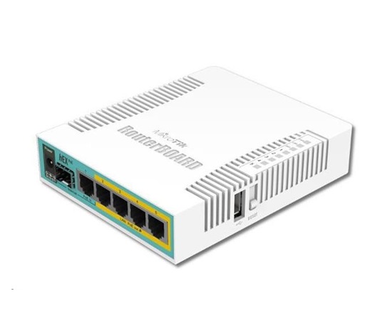 MikroTik RouterBOARD hEX PoE, 800MHz CPU, 128MB RAM, 5xGLAN, USB, PoE 802.3at, USB, SFP,  vč. L4
