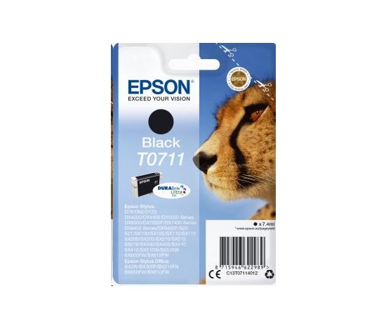 EPSON ink čer Singlepack Black T0711 DURABrite Ultra Ink (7,4 ml)