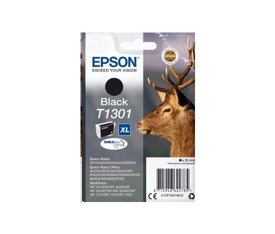 EPSON ink čer Singlepack "Jelen" Black T1301 DURABrite Ultra Ink (25,4 ml)