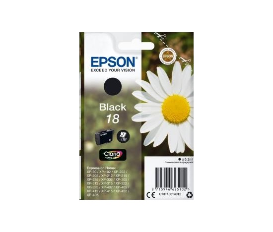 EPSON ink čer Singlepack "Sedmikráska" Black 18 Claria Home Ink