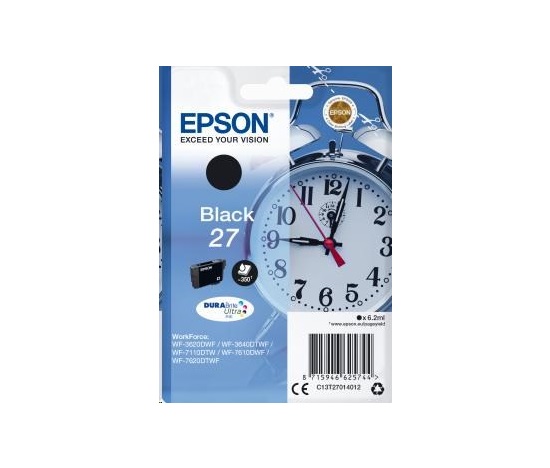 EPSON ink čer Singlepack "Budík" Black 27 DURABrite Ultra Ink