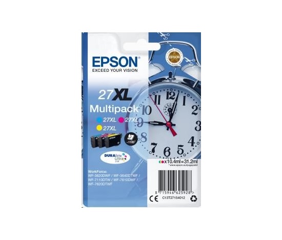 EPSON ink Multipack 3-colour "Budík" 27XL DURABrite Ultra Ink