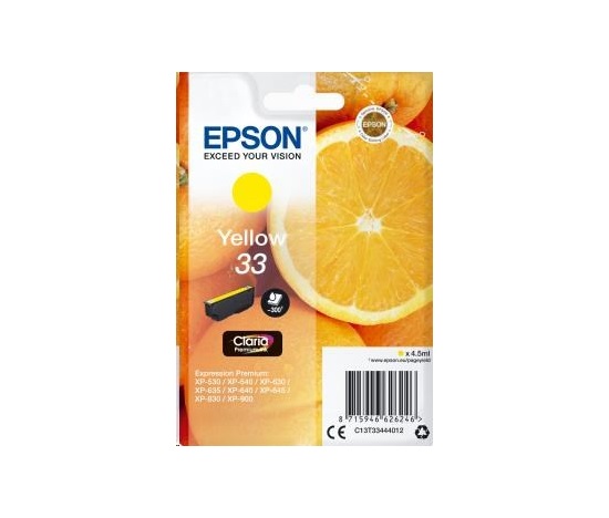 EPSON ink bar Singlepack "Pomeranč" Yellow 33 Claria Premium Ink