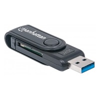 MANHATTAN Čtečka paměťových karet Mini, 24 v 1, USB 3.0, černá, externí