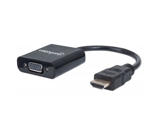 MANHATTAN převodník z HDMI na VGA (HDMI Male to VGA Female, black, Polybag)