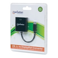 MANHATTAN převodník z USB 3.1 na Display Port (Type-C Male to DisplayPort Female, Black)