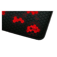 C-TECH herní podložka pod myš ANTHEA CYBER RED, 320x270x4mm, obšité okraje