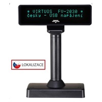 Virtuos VFD zákaznický displej Virtuos FV-2030B 2x20 9mm, USB, černý