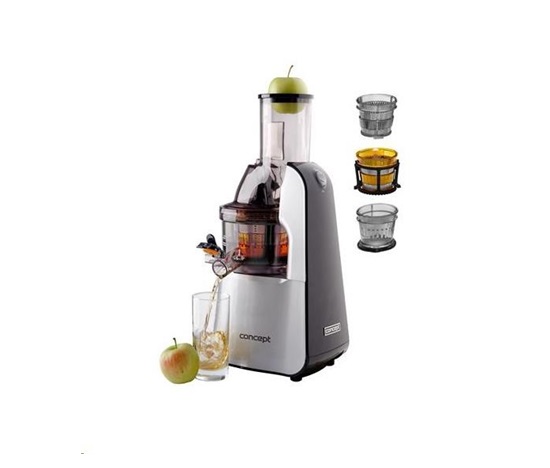 Concept LO7065 Sinfonia šnekový odšťavňovač, 240 W, nádoba 1000 ml, 2 rychlosti, zpětný chod,	BPA free, šedá