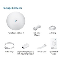 UBNT airMAX NanoBeam AC 2x19dBi Gen2 [AP/Client, 5GHz, 2x19dBi, 10/100/1000 Ethernet, airMAX ac]