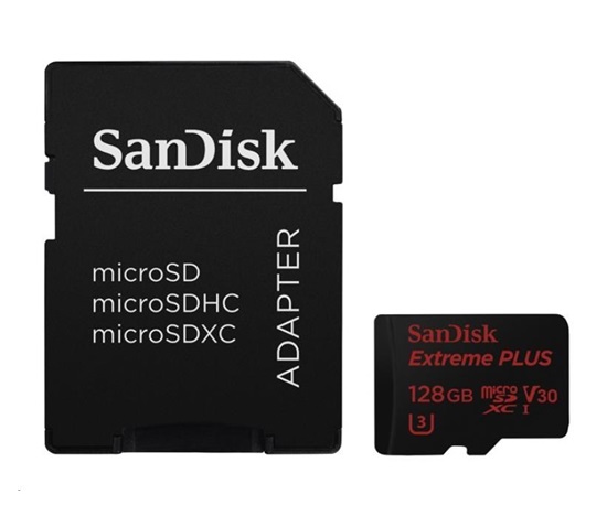 SanDisk MicroSDXC karta 128GB Extreme PLUS (100MB/s, Class 10  UHS-I V30)