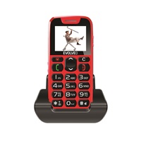 EVOLVEO EasyPhone, mobilní telefon pro seniory s nabíjecím stojánkem (červená barva)