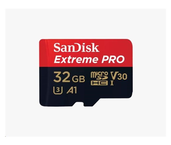 SanDisk Micro SDXC karta 32GB Extreme PRO (100MB/s, Class 10 UHS-I V30) + adaptér