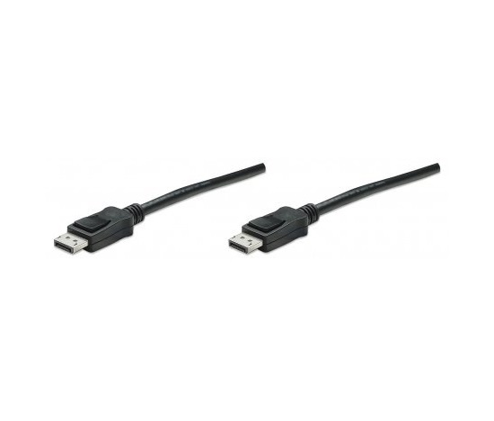 MANHATTAN DisplayPort Monitor Cable, DisplayPort Male / DisplayPort Male, 2 m, Black