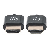 MANHATTAN Ultra-thin High Speed HDMI Cable with Ethernet, HEC, ARC, 3D, 4K, HDMI Male to Male, Shielded, Black, 0,5m