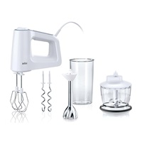 Braun MultiMix 3 HM3135 ruční šlehač, 500 W, 5 rychlostí, rozsáhlé příslušenství, bílý