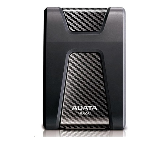 ADATA Externí HDD 2TB 2,5" USB 3.1 DashDrive Durable HD650, černý (gumový, nárazu odolný)