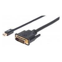 MANHATTAN kabel Mini DisplayPort 1.2a Male to DVI-D 24+1 Male, 1.8 m, černý