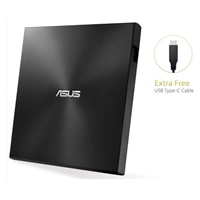 ASUS DVD ZenDrive SDRW-08U9M-U BLACK, External Slim DVD-RW, USB Type-C/Type-A, M-DISC