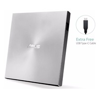 ASUS DVD ZenDrive SDRW-08U9M-U SILVER, External Slim DVD-RW, USB Type-C/Type-A, M-DISC
