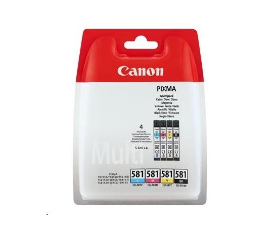 Canon CARTRIDGE CLI-581 C/M/Y/BK MULTI-PACK pro PIXMA TS615x, TS625x, TS635x, TS815x, TS825x, TS835x, TS915x (200 str.)
