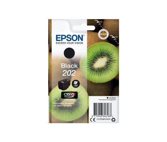 EPSON ink čer Singlepack "Kiwi" Black 202 Claria Premium Ink 6,9 ml