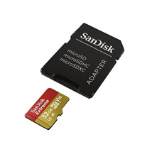 SanDisk MicroSDHC karta 32GB Extreme (100MB/s, Class 10, UHS-I U3 V30) + adaptér