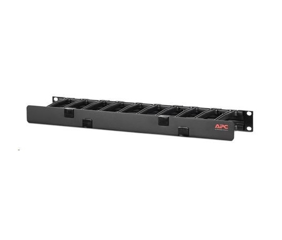 APC Horizontal Cable Manager, 1U x 4" Deep, Single-Sided with Cover