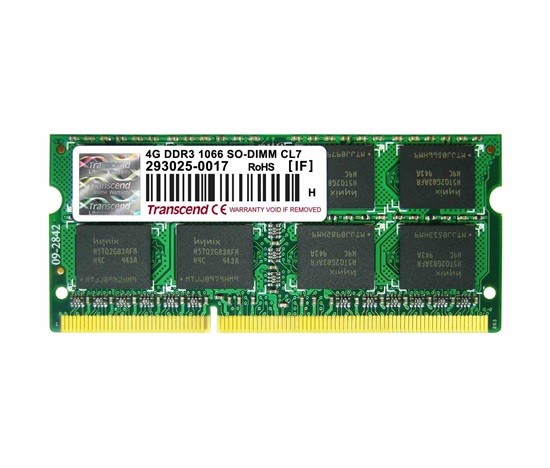 TRANSCEND SODIMM DDR3 4GB 1066MHz 2Rx8 CL7 JetRam™ Retail