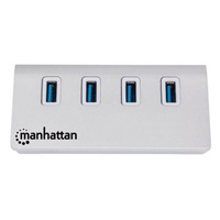 MANHATTAN USB 3.0 Hub, 4 Ports, Bus Power, Aluminum Housing