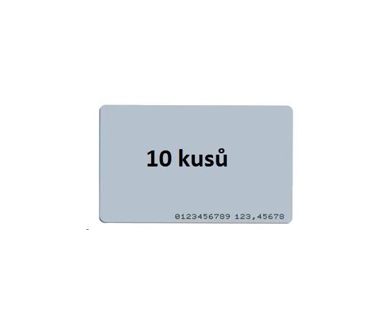 ISO karta 10-pack , RFID 125kHz EM4200, RO, vytisknuté číslo tagu na kartě