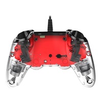 Nacon Wired Compact Controller - ovladač pro PlayStation 4 - průhledný červený