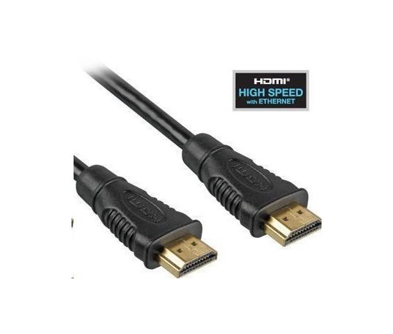 PremiumCord HDMI High Speed + Ethernet kabel, zlacené konektory, 1.5m
