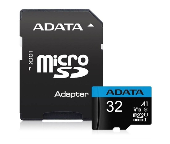 ADATA MicroSDHC karta 32GB UHS-I Class 10, A1 + SD adaptér, Premier