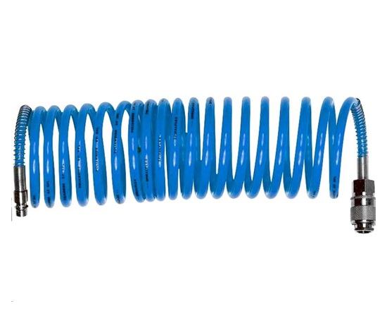 Extol Premium hadice vzduchová spirálová PU s mosaznými rychlospojkami, 1/4", vnitřní Ř6mm, L 8m